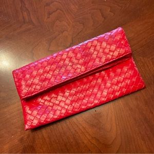 Bijoux Terner- The perfect vegan leather Red Clutch. Size OS.